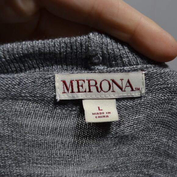Merona Woman's Gray Open Front Cardigan Size Large - Picture 6 of 11